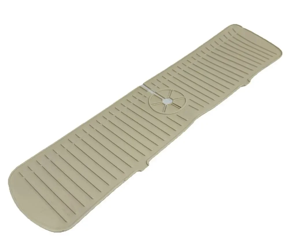 Vintage Rubber Sink Faucet Mat Kitchen Drain Pad White Cream 24